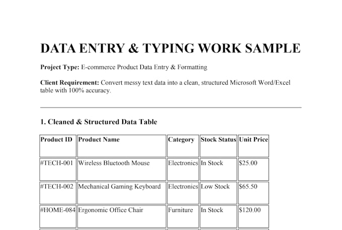 data entry typing work